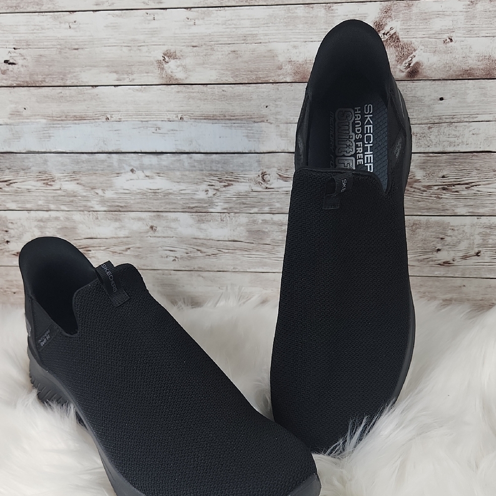 Skechers Men's Black Slip-On Shoes - Picture 3 of 8